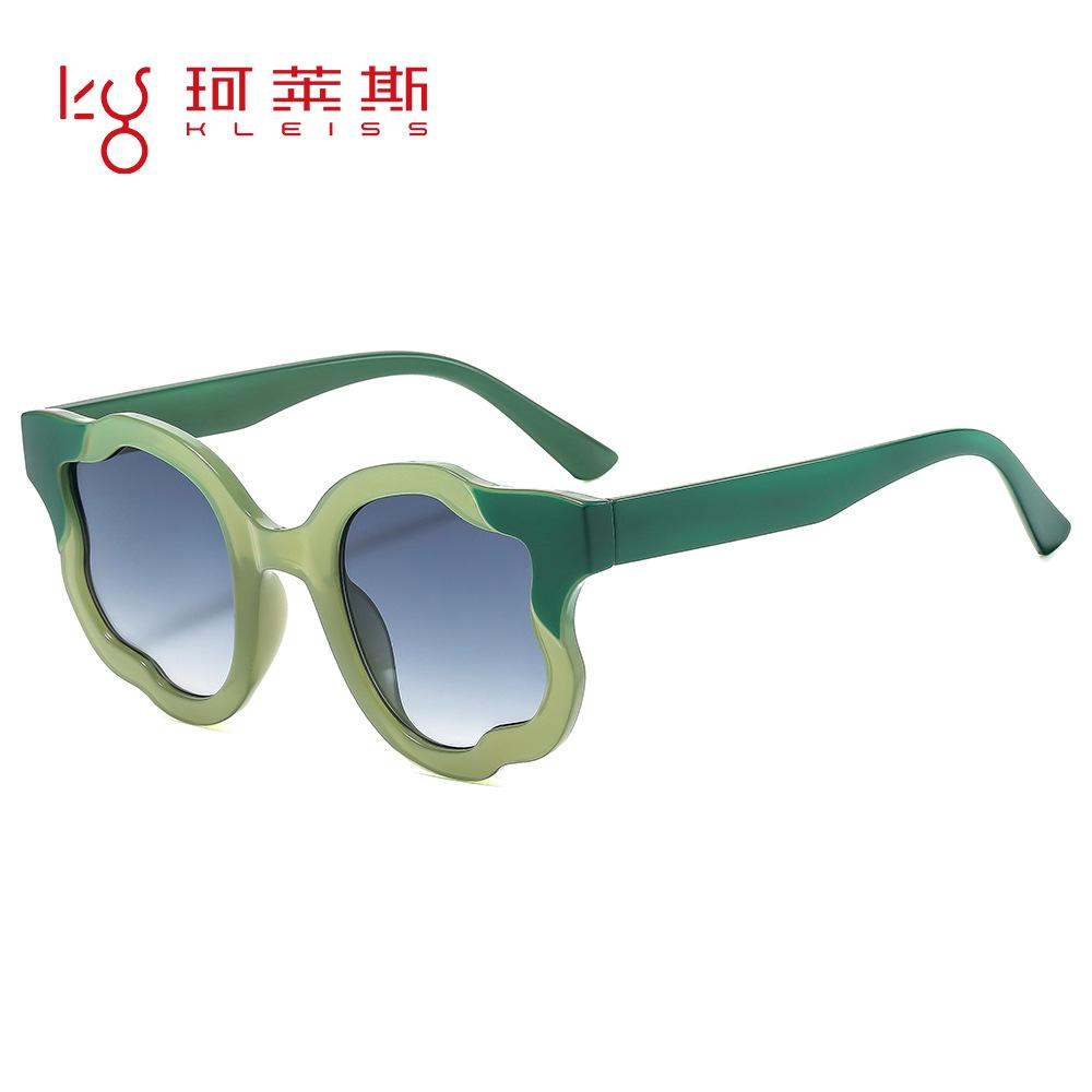 European And American New Large-Frame Irregular Color Matching Plain Sunglasses Personalized Versatile Women'S Sunglasses Advanced Glasses