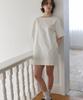 Okuka Boat Neck Cotton Dress - White