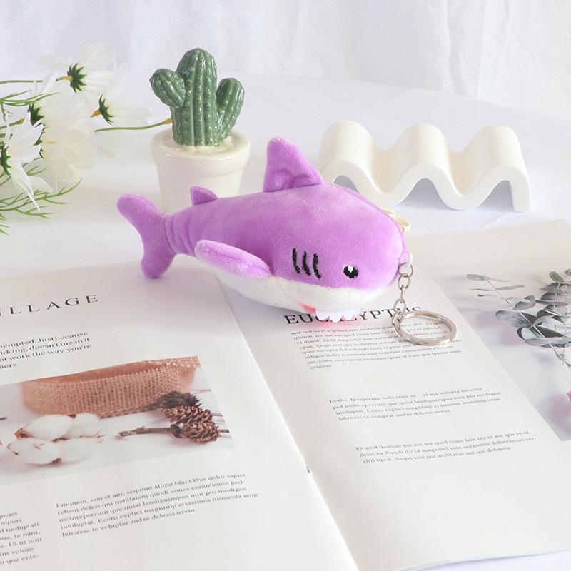Shark Plush Keychain - Cute Pendant Toy for Couples 15cm фиолетовый