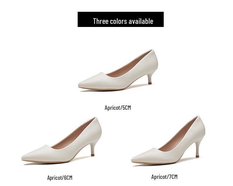 2025 Spring/Autumn Women's White Stiletto High Heels – Elegant and Comfortable