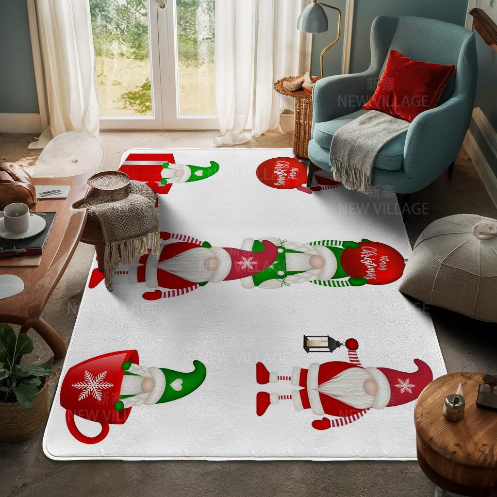 House Entrance Carpet Home Door Mat Living Room Bath Foot Bathroom Non-slip Water Absorption Rugs Bath Merry Christmas Winter