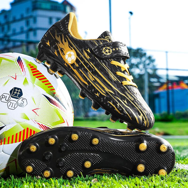 New Velcro children's football shoes boys and teenagers students TF broken nails AG long nails competition training shoes