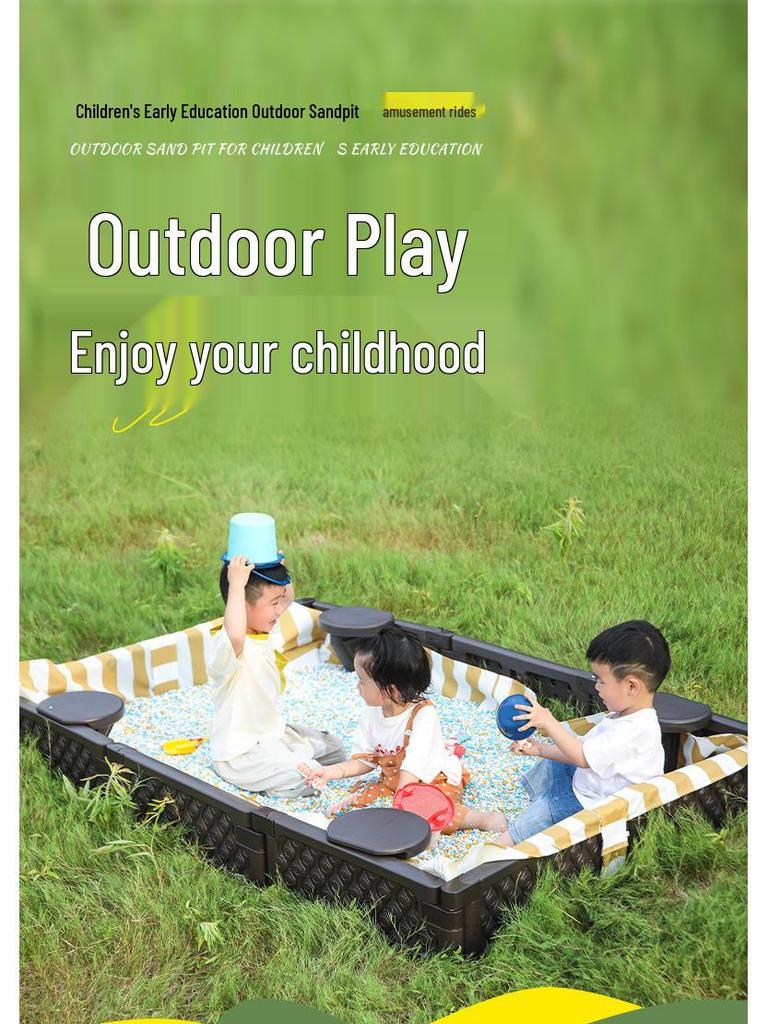 Abnehmbarer Indoor-/Outdoor-Kunststoff-Sandkasten für Kinder mit Zaun
