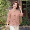 2026 Summer Fashion: Chinese-Style Three-Quarter Sleeve Shirt for Middle-Aged and Elderly Women