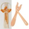 Wood Knitting Fork Big Eye Needle Set Ergonomic Grip for Beginner Adult Tapestry Knitting Bracelets Cord Braiding Tool