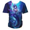 Colorful Vertigo Mermaid 3D Print Kids Short Sleeve Tee O Neck Daily Play Outdoor Relaxed Basic Top
