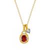 Elegante Quadratische Kristall Doppelanhänger Halskette Damen Vergoldete Choker Kette Mit Geburtsstein Farben Leicht Geometrisch