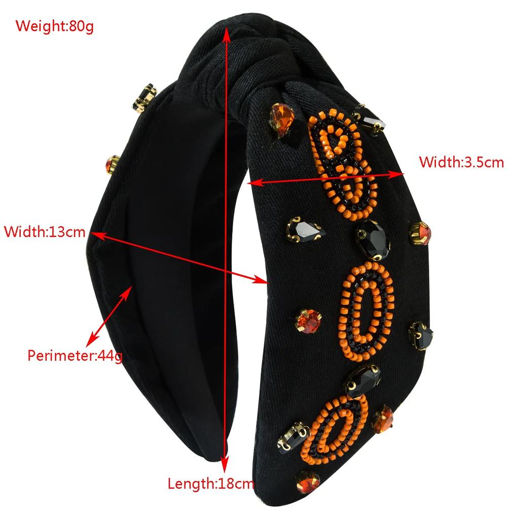 New Halloween Hand-Stitched Bead Boo Letter Headband Fashion Trend Party Festival Hair Accessories