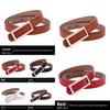 Leather Women Belt With Simple Smooth Buckle For Casual Pants And Office Wear