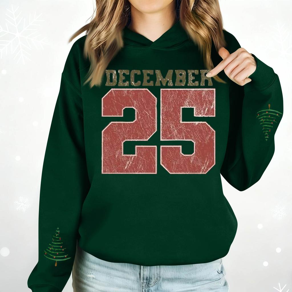 Damenmode Lässig Langarm Bedruckt Rundhals Kapuzenpullover Pullover Top