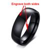 Vnox Personalisierter Ring aus Edelstahl mit abgeschrägter Kante und gebürstetem Mittelring für Männer und Frauen, schwarzer Ehering, individueller Ring mit Namen, Buchstaben und Datum