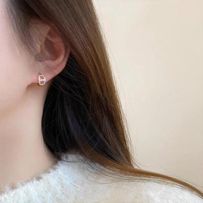 Women's Date Look, Dazzling Cubic One-touch Earrings