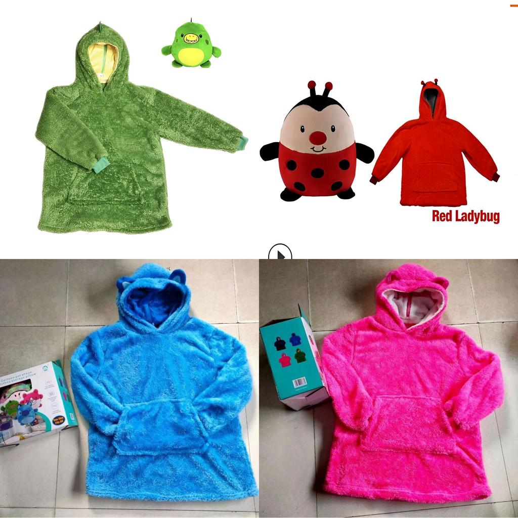 Kids Super Soft Plush Winter Fleece Warm Hooded Giant Sweatshirt Blanket