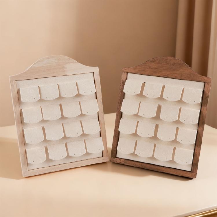 Flannel Lined Wood Rings Holder Display Stand For Secure Jewelry Presentation In Stores And Homes