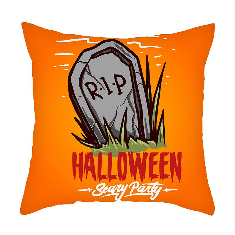 New Halloween Pillowcase, Festive Atmosphere, New Style Pillow, Pumpkin Skull Print Pillow