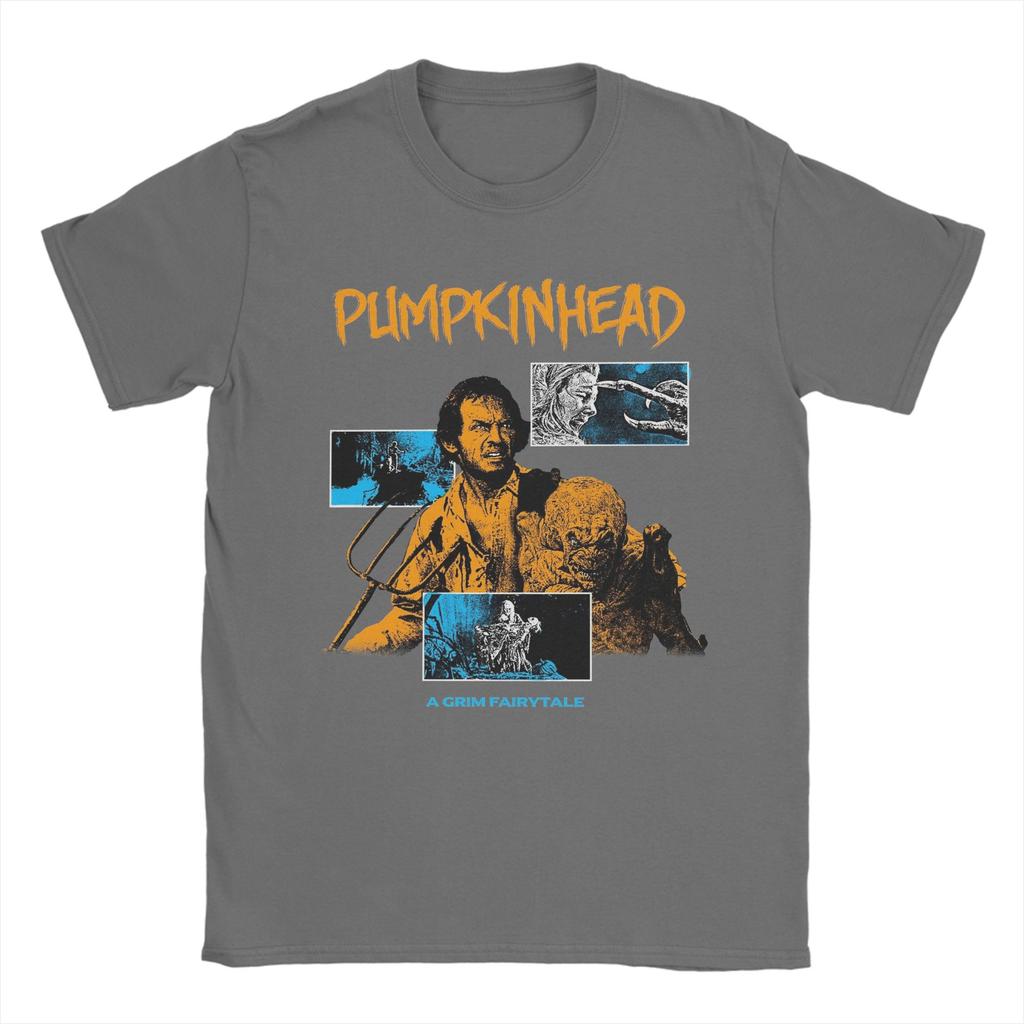 Pumpkinhead T Shirts for Men Pure Cotton Vintage TShirts Round Neck Tee Shirt Short Sleeve Tops Original