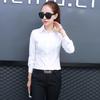 2024 Spring Women's Slim Fit Solid Color Long Sleeve Korean Style Single-Breasted Shirt