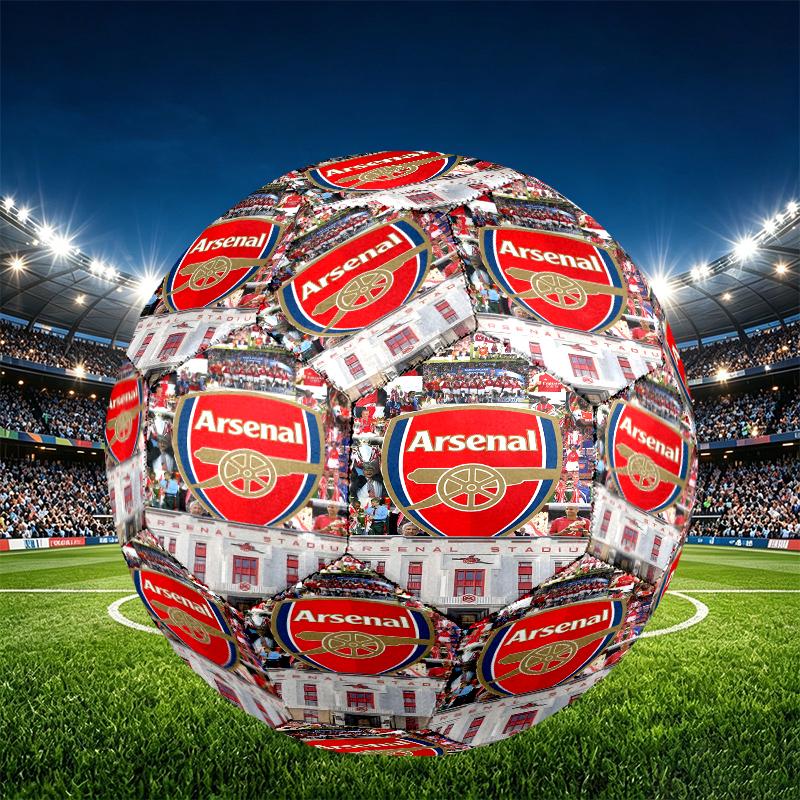 Football team.C Print Size 5 Soccer Ball, PU Wear Resistant Football for Match Training and Daily Practice, Birthday Gift for Soccer Fans