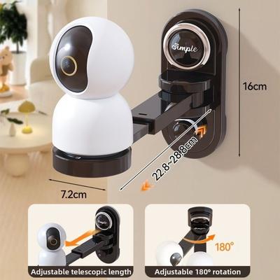 Suction Cup Security Surveillance Camera Stand Adjustable Wall-Mounted Camera Holder Stable Punch-Free