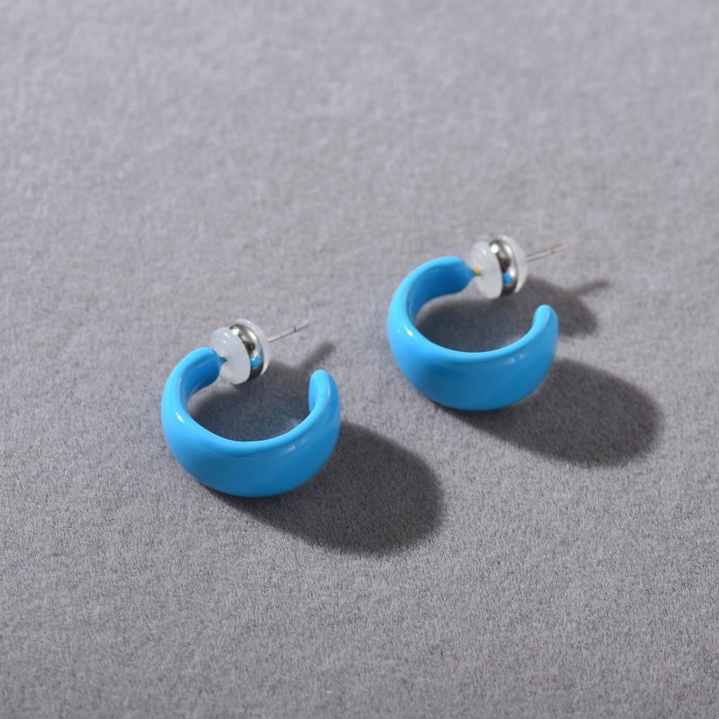 Early Spring Texture Drip Glaze Small Earrings S925 Silver Needle Stud Earrings Niche Design High Sense Versatile Simple Earrings