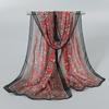 Luxury Chiffon Silk Scarf Spring Summer Scarf Women Head Scarf Beach Shawls Bandana headband muslim hijabs Black Scarf/Scarves