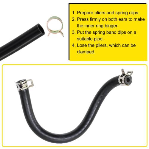 uxcell 15-Pack Spring Clamps, 4mm Inner Diameter, Hose Band Clips, Pipe Clips, Alloy Steel with Blue and White Zinc Alloy, for Fuel Hoses, Silicone Ho