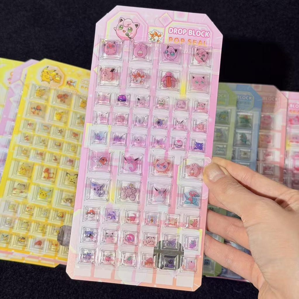 Pokmon 3D Cube  Stickers Pikachu Fat Ding Cute Cartoon Account Stickers Children'S Diy Decorative Stickers