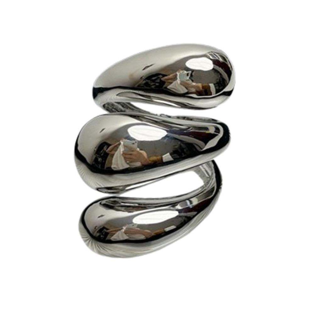 Exaggerated Geometric Smooth Bracelet Irregular Metal Heavy Cuff Bangle  Jewelry Gift
