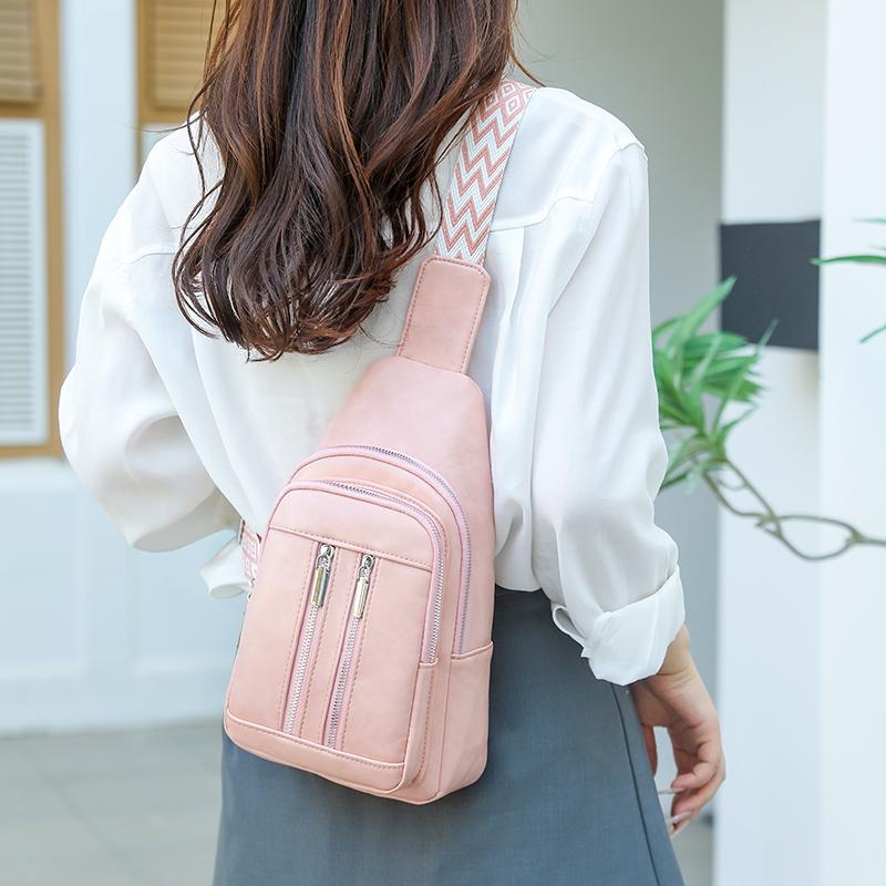 Soft Leather Chest Bag Women Crossbody Bag Large Capacity Shoulder Bag