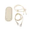 3Pcs DIY Crochet Bag Accessories Kit PU Leather Bag Bottom with Holes Plate Shoulder Strap Drawstring for Handmade Bucket Bags