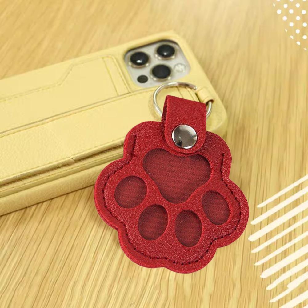 Pet Hair Keepsake Keychain PU Pet Keychains Hair Collector Cute Paw-Shaped Memorial Charm for Men Girls Wallet Women Mobile