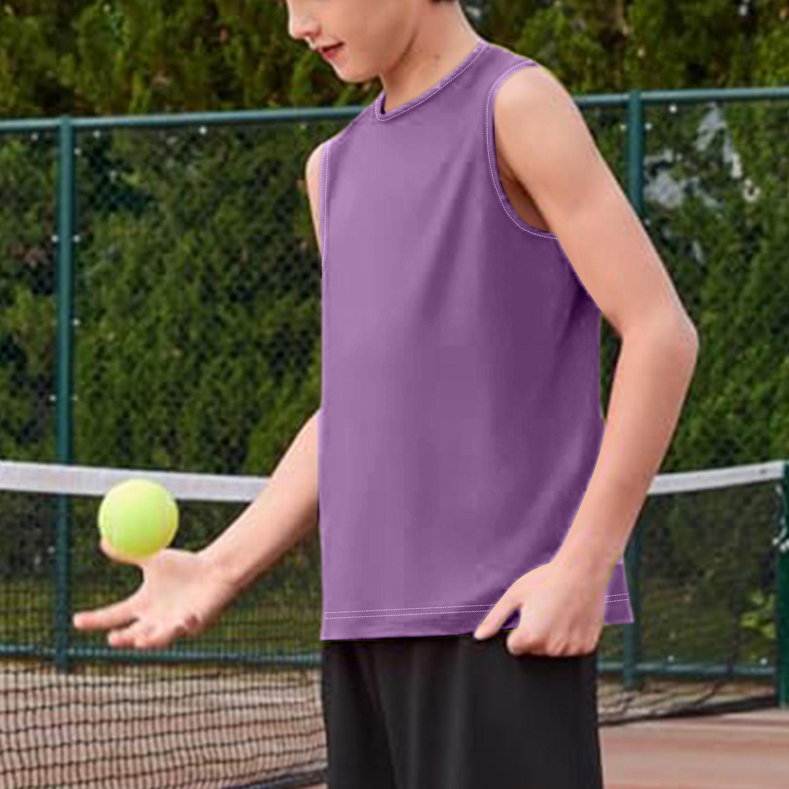 

Sleeveless Crew Neck Tank Top for Boys Classic Fit Youth Basic Solid Undershirt Soft Cotton Material Comfortable Wear 130