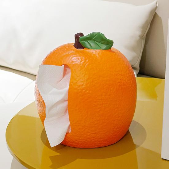 Taschentuchbox mit süßer Orangenform-Spender Glatte Oberfläche Sicherer Taschentuchhalter Ideal für Zuhause und Auto