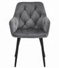 JORK Chair - Dark Gray Velvet / Black Legs X 1