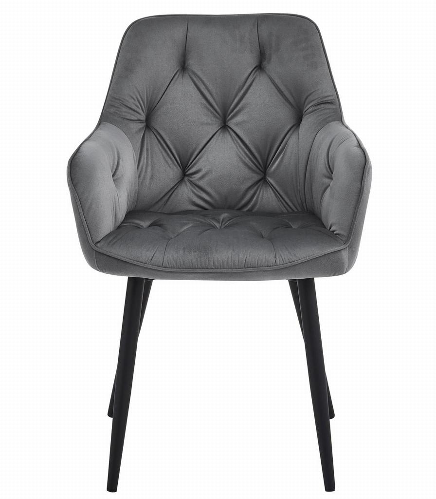 JORK Chair - Dark Gray Velvet / Black Legs X 1