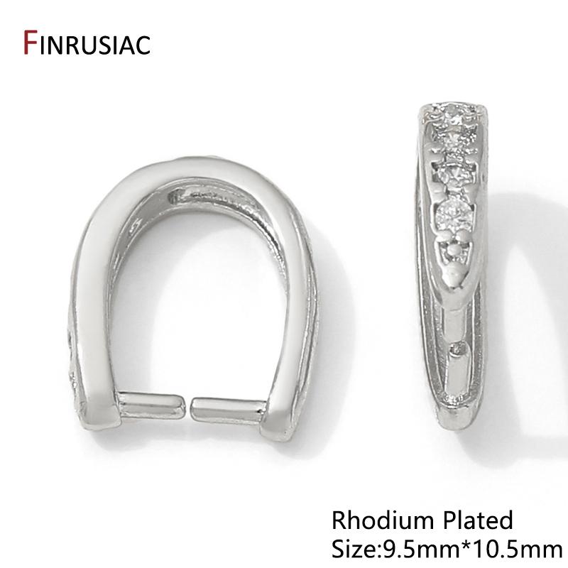 

14/18K Gold Plated Brass Inlaid Zircon Pendant Bail Hooks For Necklace Making,Bailes for Jewelry,DIY Jewelry Accessories 3 pieces