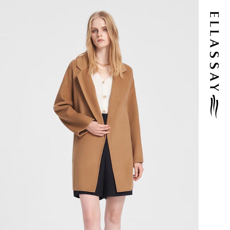 

ELLASSAY Women s Lamb Wool Blend Buttonless Coat XS
