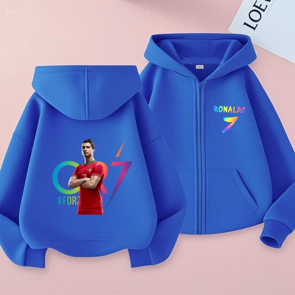 Kinder Reißverschluss Stil Buchstaben CR7 Rosa Strickjacke Kapuzenpullover Sweatshirt Mädchen Junge 3-12 Jahre Freizeit Mode Trend Oberteil Sportjacke Kleidung