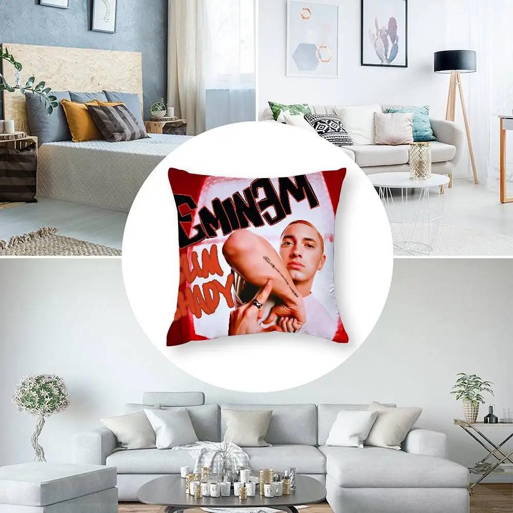 Hot Rapper E-Eminem Pillow Case Short Plush Double-sided Print Square Throw Pillow Covers Sofa Home Cushion Decor
