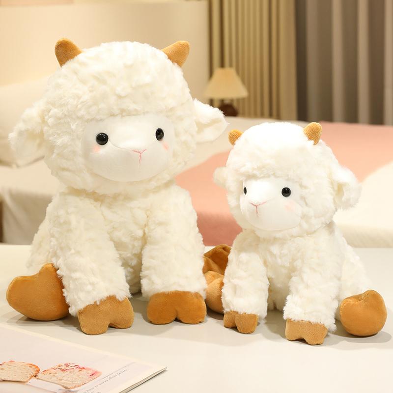 Practical Home Decor Unisex White 25/35Cm Sheep Delicate Plush Toy Stuffed Sitting Pose Fluffy Soft Huggable Pillow Birthday Gifts