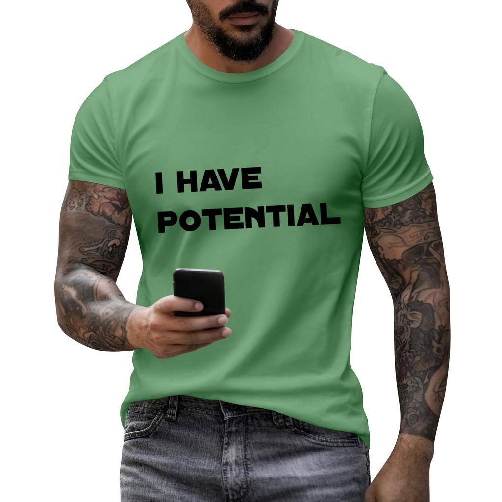 Men's Casual Letter Print Short-Sleeve T-Shirt