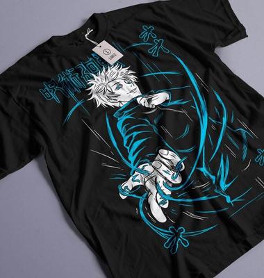Gojo Satoru T-Shirt Jujutsu Kaisen Anime Horror Funny Gift Shirt All Size