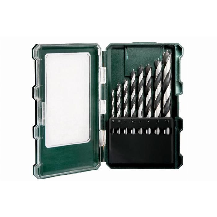Coffret de forets - Metabo - 626705000 - 8 pièces - Acier chrome-vanadium - Ø 3 à 10 mm