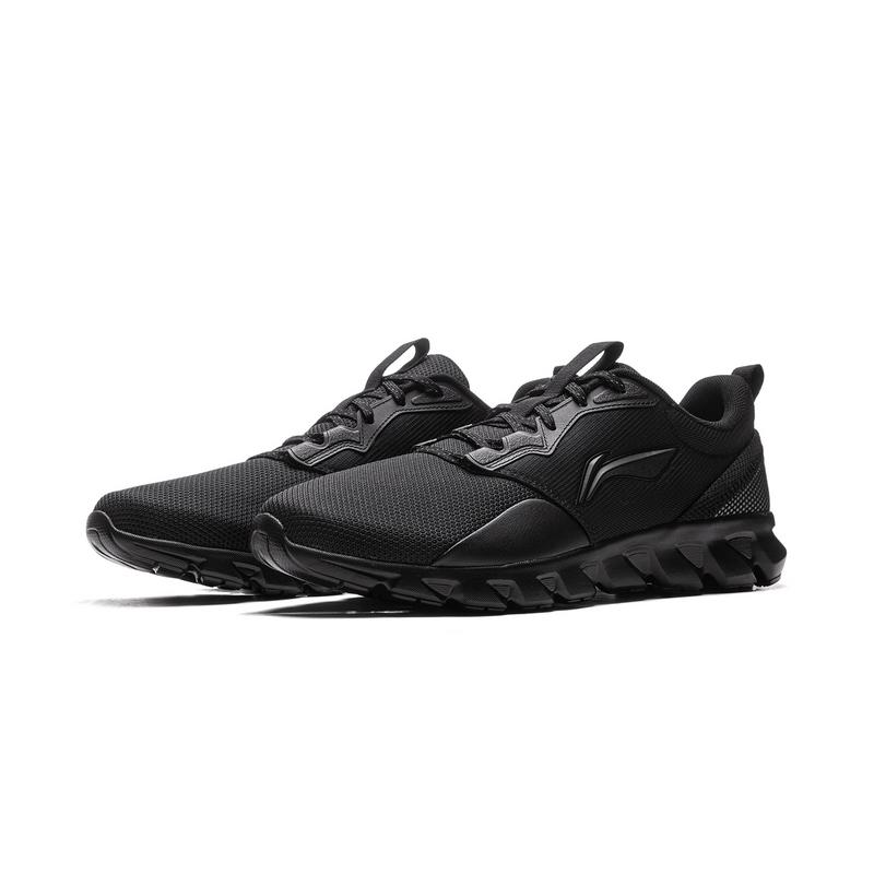 Li Ning Cushioning, Wear Resistant Low top Casual Running Shoes Men's Black ARSV077-2