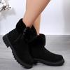 Autumn Winter Short Tube Suede Snow Martin Boots for Women Cross-Border Large Size Zipper Fur Plush Thick Cotton Boots Shoes 36-42