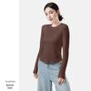 Women's Merino Wool Base Layer Top - Slim Fit, Round Neck, Embroidered, Thermal Fleece, Long Sleeve T-shirt for Autumn/Winter