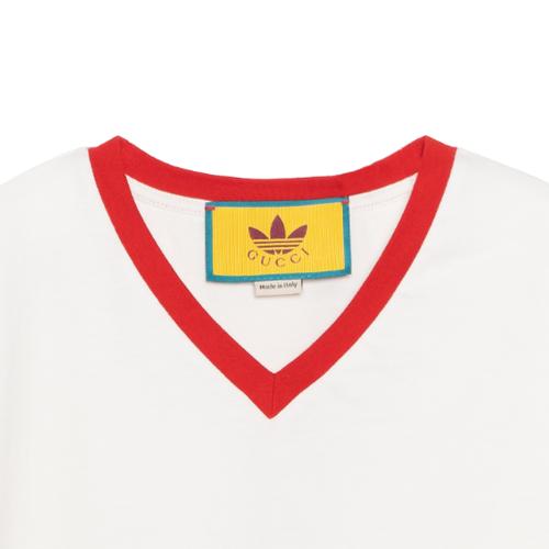 Gucci X SS22 Koszulka Cropped z Nadrukiem LOGO Damska Biała