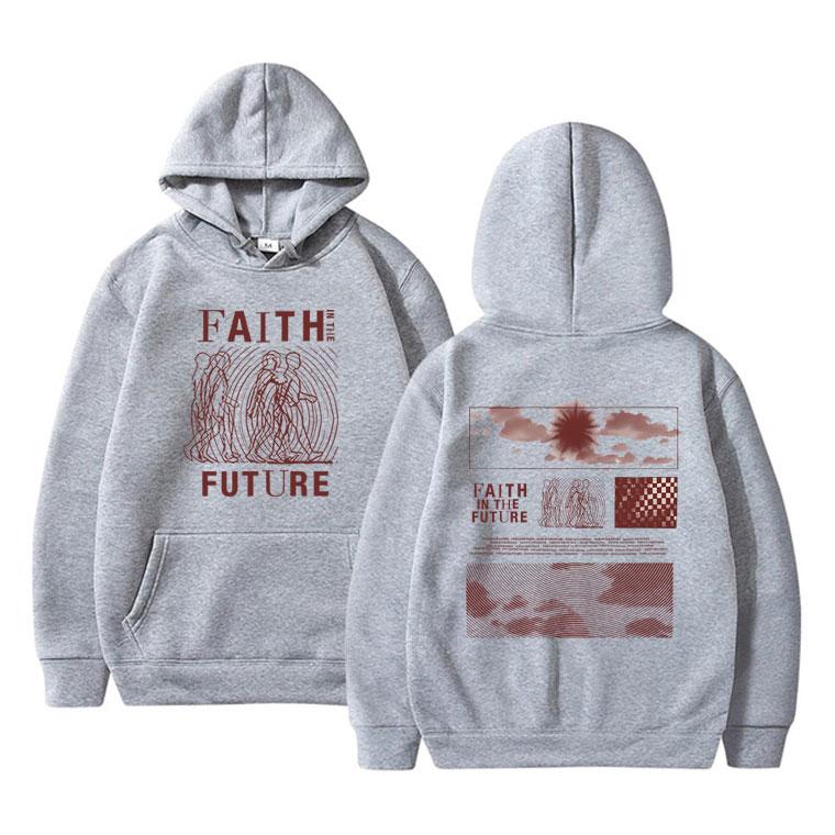 Faith In The Future Concert Print Hoodie Male Art Aesthetic Oversized Hooded Sweatshirt Men's Casual Vintage Pullover Hoodies