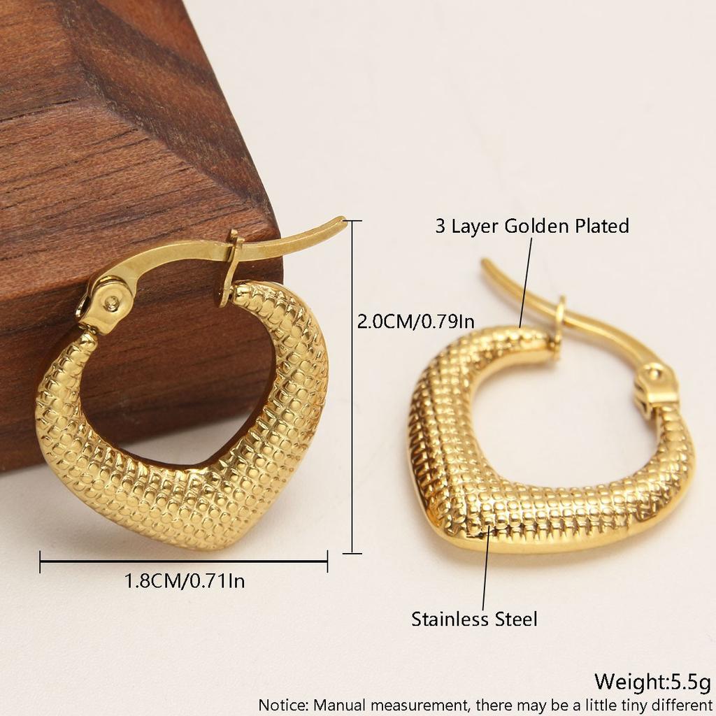 Stainless Steel Flower-shaped Earrings with Irregular Pleated Smooth Surface. Versatile Geometric Accessories for Women.