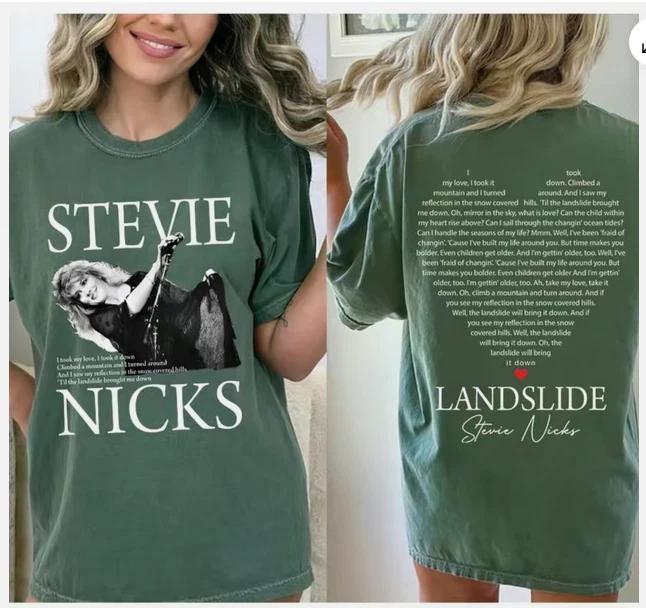 Stevie Nick Classic Landslide Lyrics Gift for Fans 2025 Unisex T-Shirt S